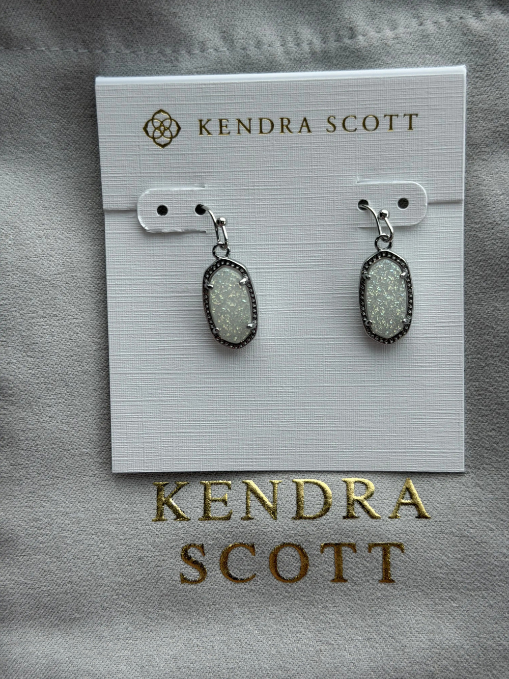 Kendra Scott White Pendant Earrings